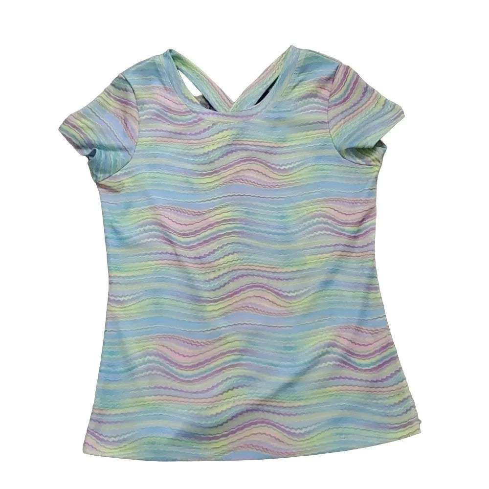 Members Mark Active Girls Size 10/12 Blue Green Purple Dri Fit Top